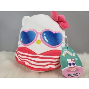 NEW Hello Kitty Squishmallow‎ 7” Summer Outfit Swimsuit Sunglasses 2023 Sanrio